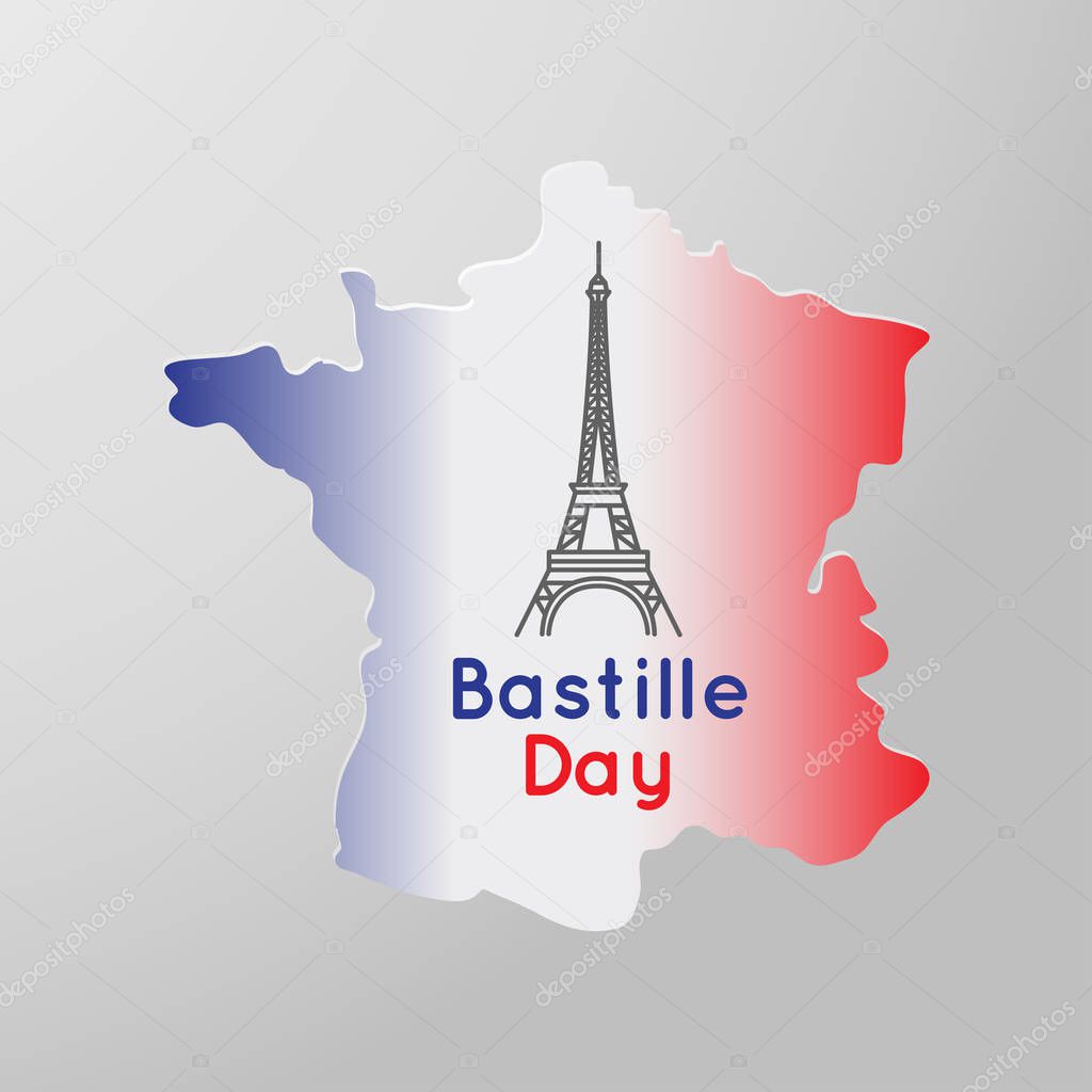 Bastille Day logo icon design, vector illustration