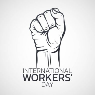 Uluslararası İşçi Bayramı logosu simgesi tasarım, vektör çizim