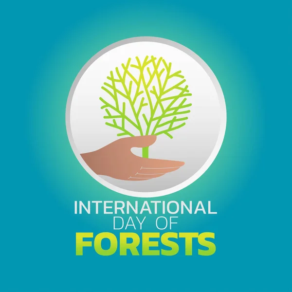 Día Internacional de los Bosques logo diseño de iconos, vector illustrati — Vector de stock