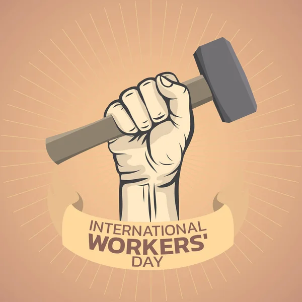 Design do ícone do logotipo do Dia Internacional dos Trabalhadores, ilustração vetorial — Vetor de Stock