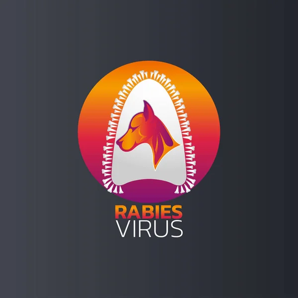 Rabiës virus logo pictogram ontwerp, vectorillustratie — Stockvector