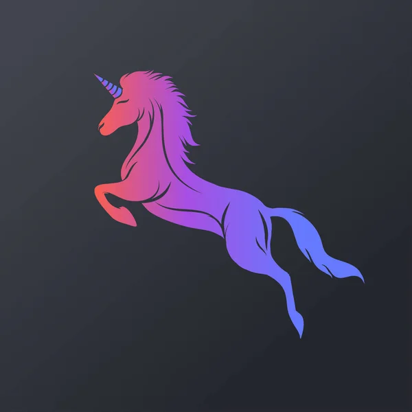 Desain logo unicorn ikon, ilustrasi vektor - Stok Vektor