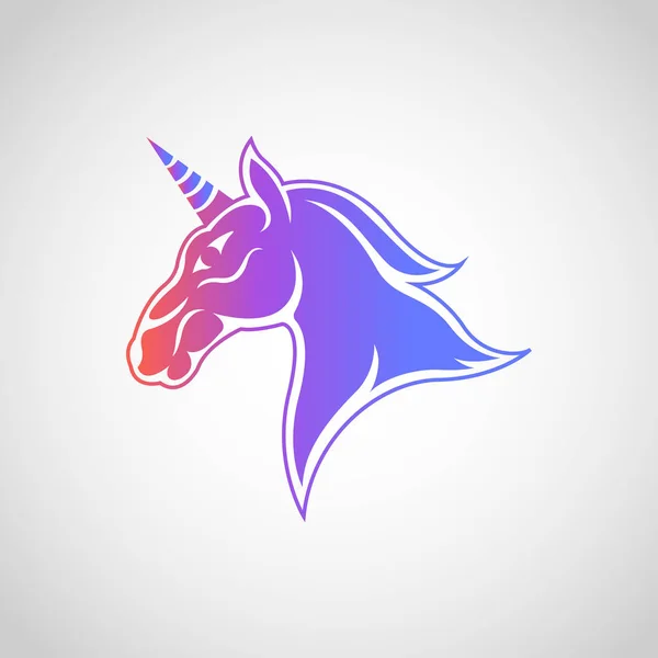 Desain logo unicorn ikon, ilustrasi vektor - Stok Vektor