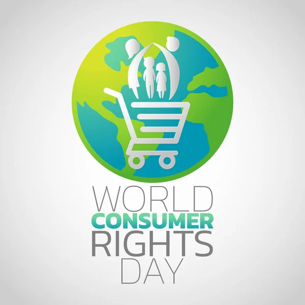 Día Mundial de los Derechos del Consumidor logotipo icono de diseño, vector de ilustración — Vector de stock