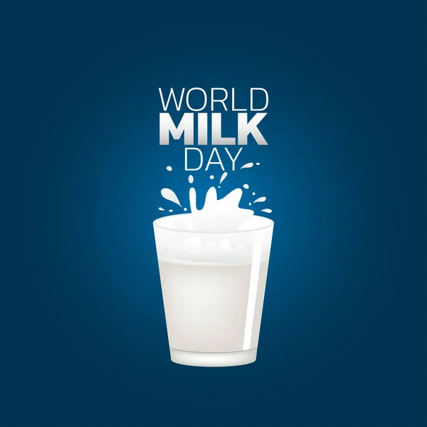 Design de ícone de logotipo do Dia Mundial do Leite, ilustração vetorial —  Vetores de Stock