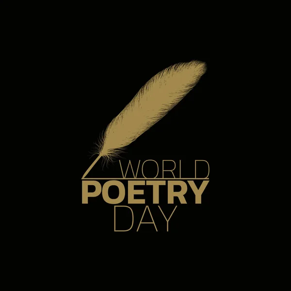 Projeto do ícone do logotipo do Dia Mundial da Poesia, ilustração vetorial — Vetor de Stock