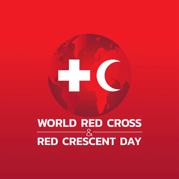 Κόσμο Ερυθρού Σταυρού και Ερυθράς Ημισελήνου ημέρα εικονίδιο με το λογότυπο σχεδιασμό, διάνυσμα il — Διανυσματικό Αρχείο