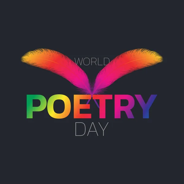 Projeto do ícone do logotipo do Dia Mundial da Poesia, ilustração vetorial — Vetor de Stock