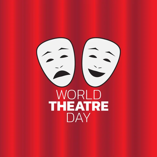 Design de ícone de logotipo do Dia Mundial do Teatro, ilustração vetorial — Vetor de Stock