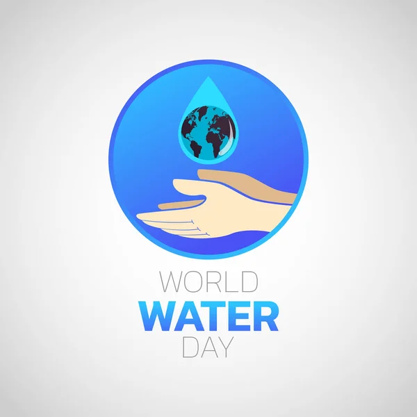 Diseño del icono del logotipo del día mundial del agua, ilustración vectorial — Vector de stock