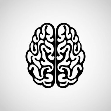 Beyaz arka planda insan beyninin vektör çizgisi çizimi