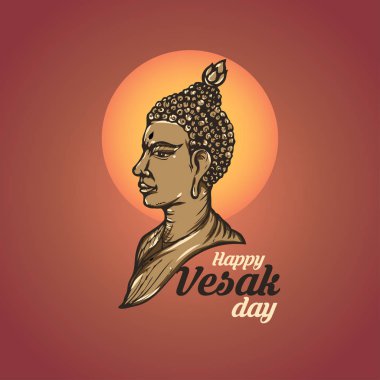 Resimde mutlu vesak günü ya da Buddha Purnima arka plan, Ve