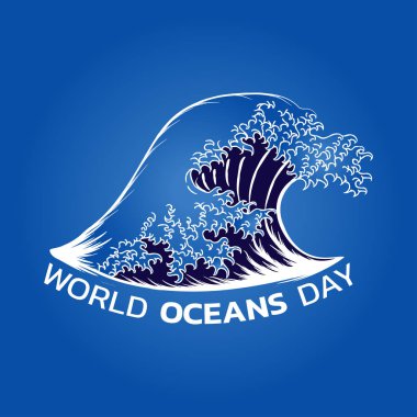 Dünya okyanus günü vektör çizim