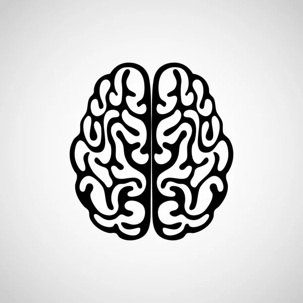 Vector outline illustration of human brain on white background — Stock Vector