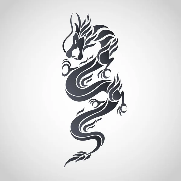 Logotipo do dragão. Ilustração vetorial . — Vetor de Stock