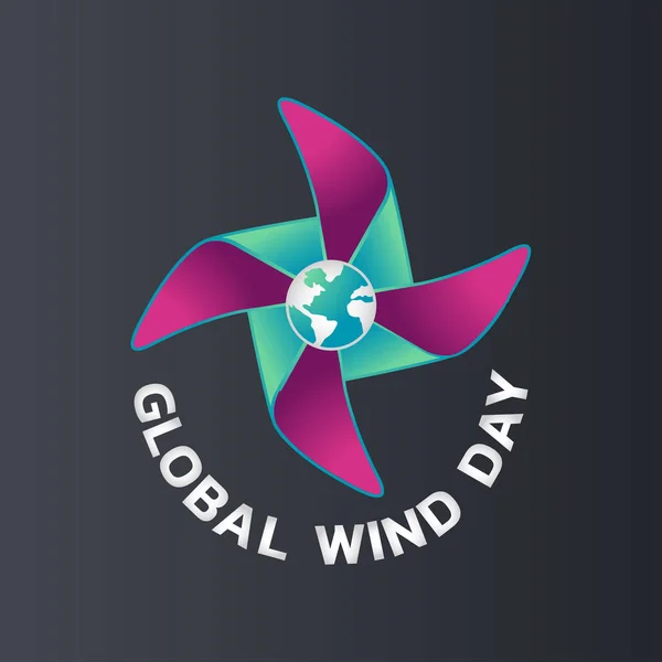Vector global del día del viento. Ilustración vectorial . — Vector de stock