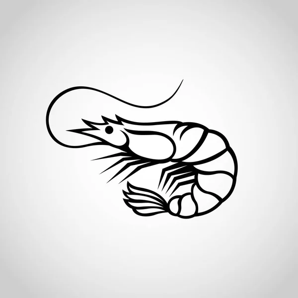 Ícone do logotipo do camarão isolado no fundo branco, Vector Illustrati —  Vetores de Stock
