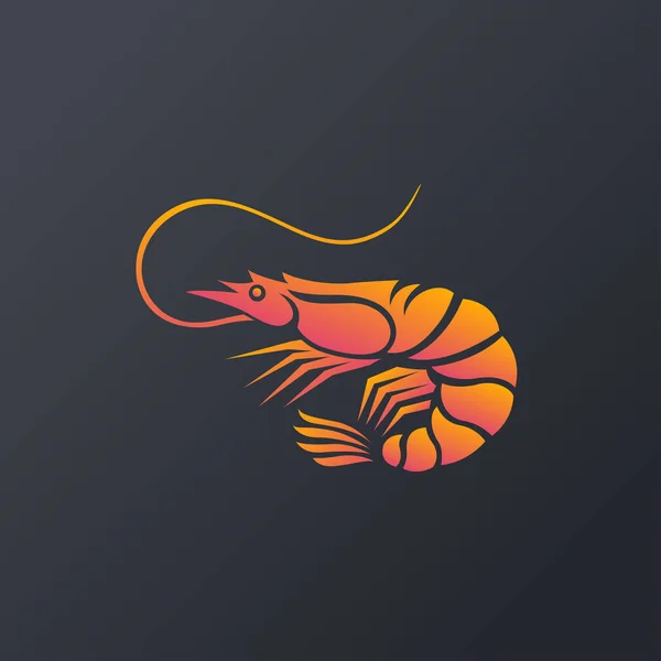 Shrimp logo icon isolated on white background, Vector Illustrati — Stock Vector