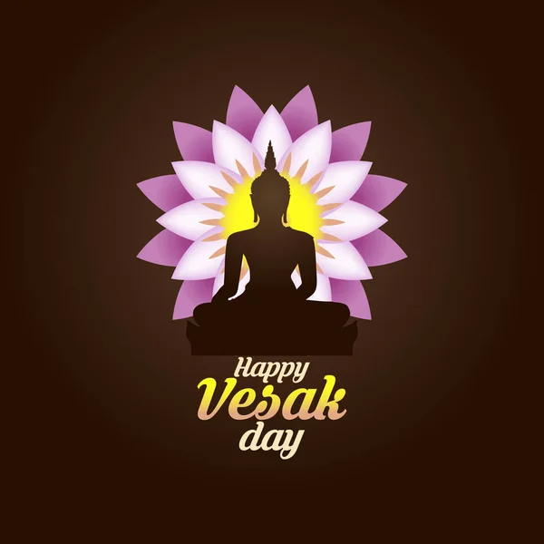 Illustratie van Happy vesak dag of Buddha Purnima achtergrond, Ve — Stockvector