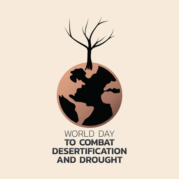 Día Mundial de Lucha contra la Desertificación y la Sequía Vector illustrat — Vector de stock