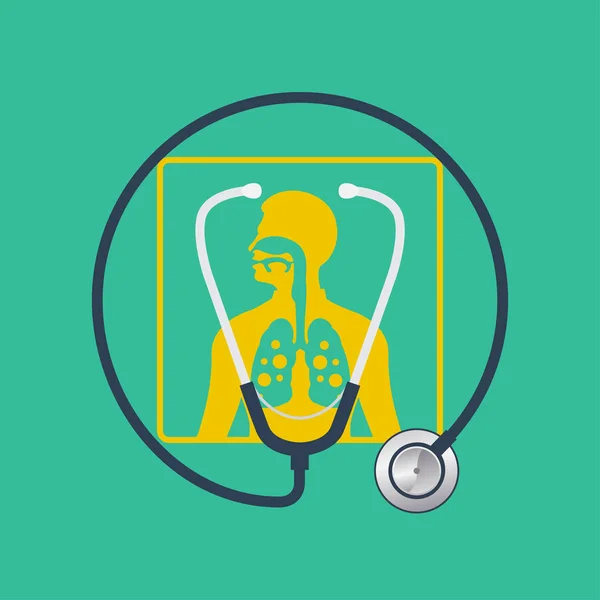 Шаблон дизайну векторного логотипу астми — стоковий вектор