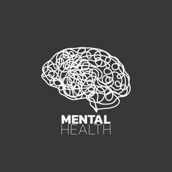 Icono de salud mental vector de logotipo, mes de conciencia de la salud mental — Vector de stock