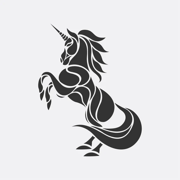 Unicorn siluet logo vektor, tato kuda . - Stok Vektor