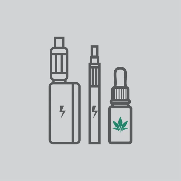 Líquido de maconha Cannabis para Vaping —  Vetores de Stock