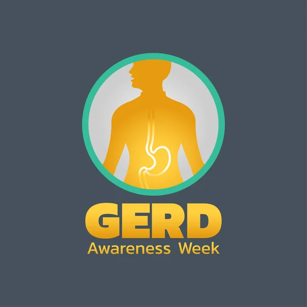 GERD Awareness Week logo vektor Stok Vektor Bebas Royalti