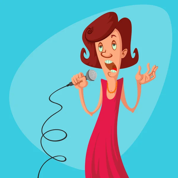 Woman with microphone — Stock Vector