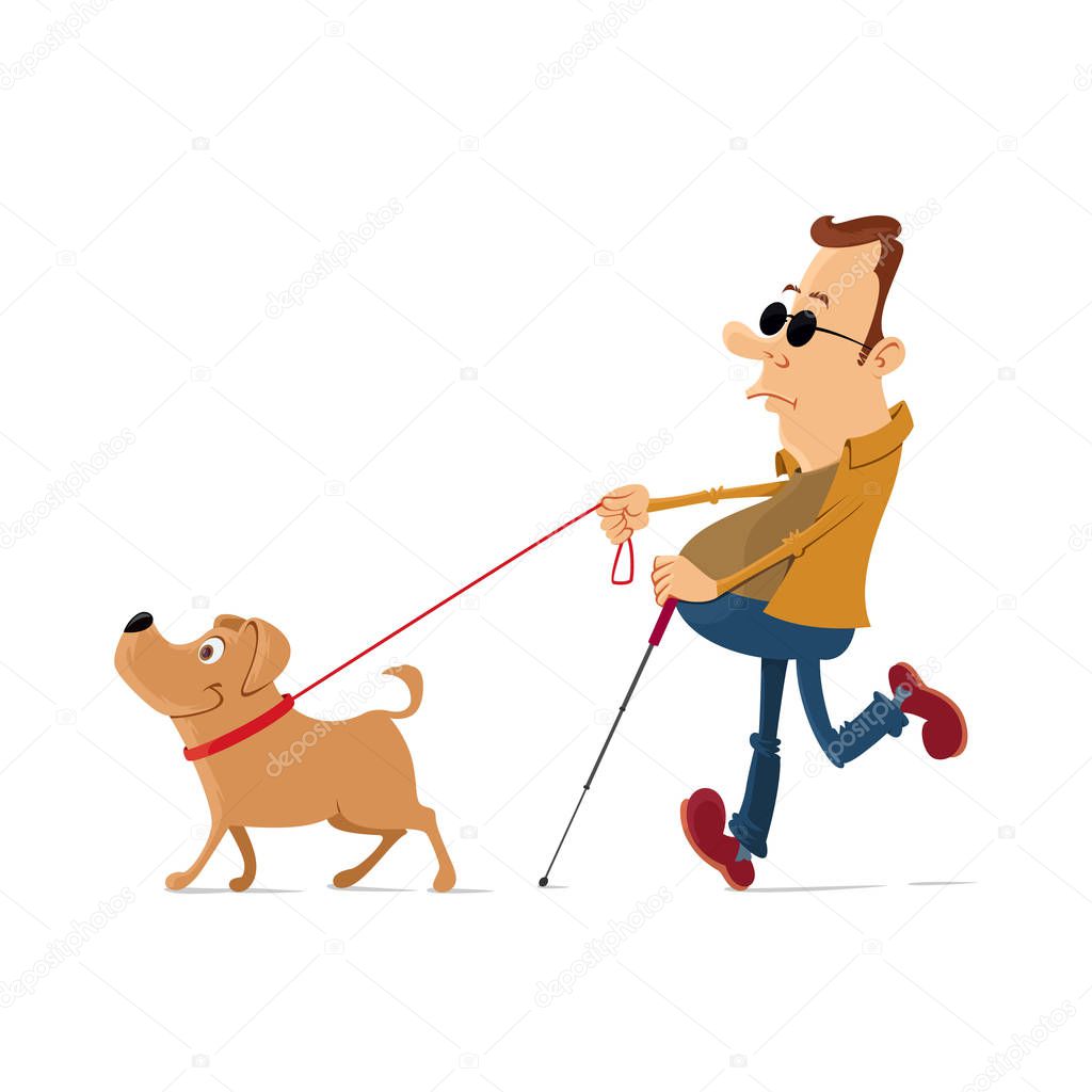 Blind man with dog