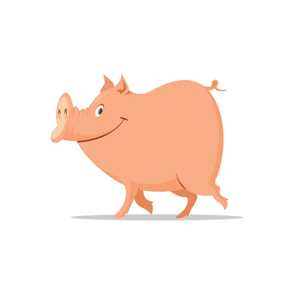 Caricatura cerdo sonriente — Vector de stock