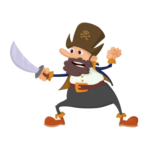 Pirate stripfiguur — Stockvector