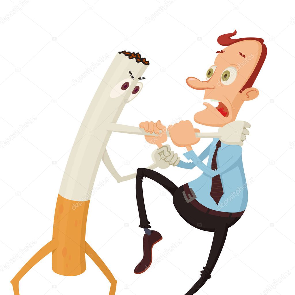 cigarette strangling  man