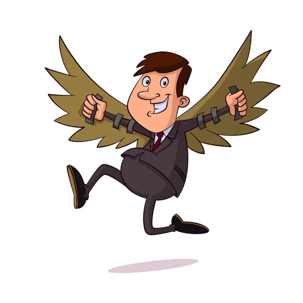 Businessman with  wings — Stock Vector