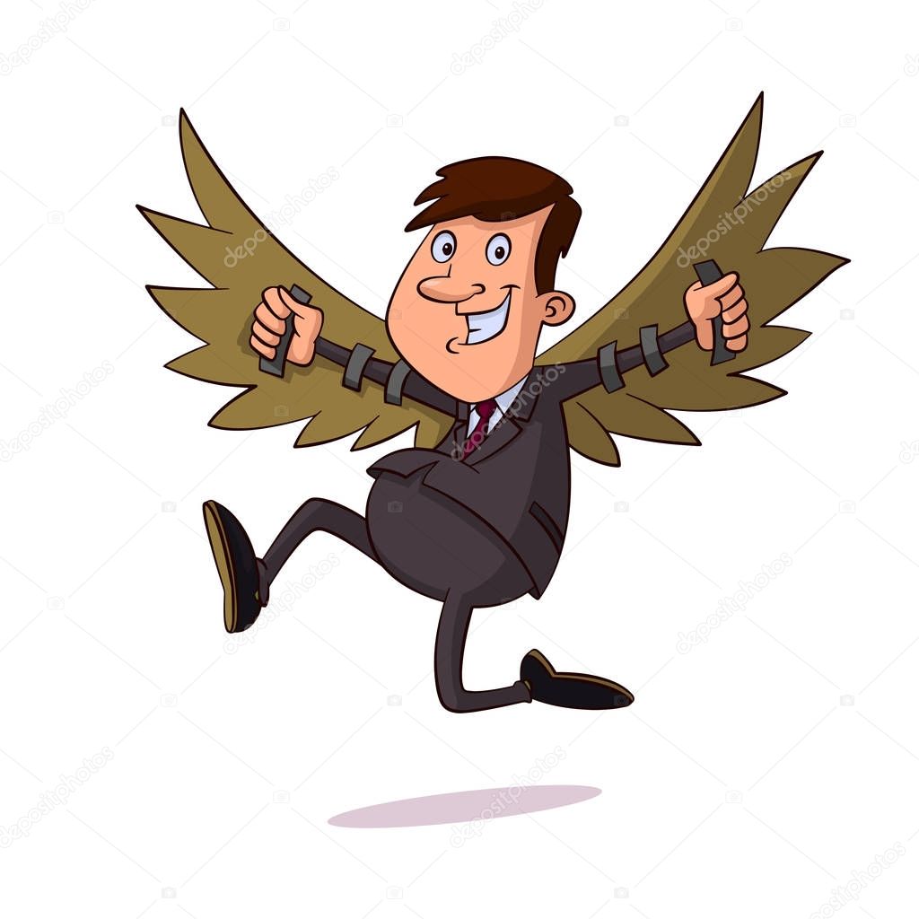 businessman with  wings