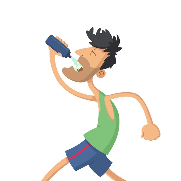 Man drinking water — Stock Vector