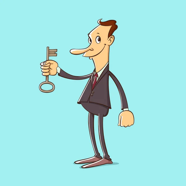 Man with a key — Stock Vector