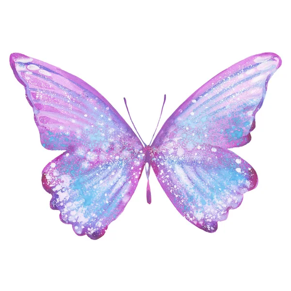Aquarela borboleta lilás — Fotografia de Stock