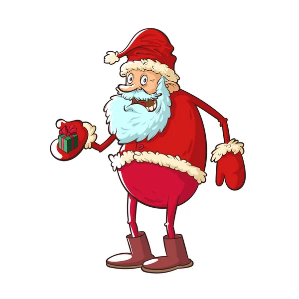 Santa claus with gift — Stock Vector