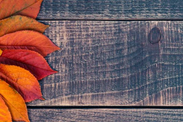 Fondo de hoja sobre una mesa de madera — Foto de Stock