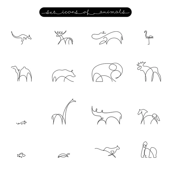 Az állatok ikonok beállítása — Stock Vector