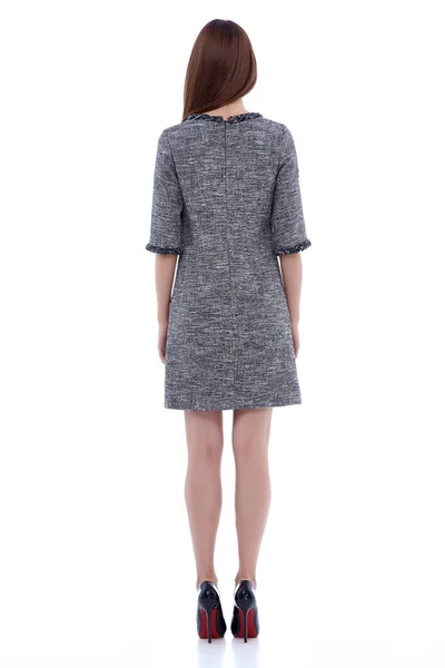 Schoonheid vrouw model slijtage stijlvol design trend kinderkleding jurk casu — Stockfoto