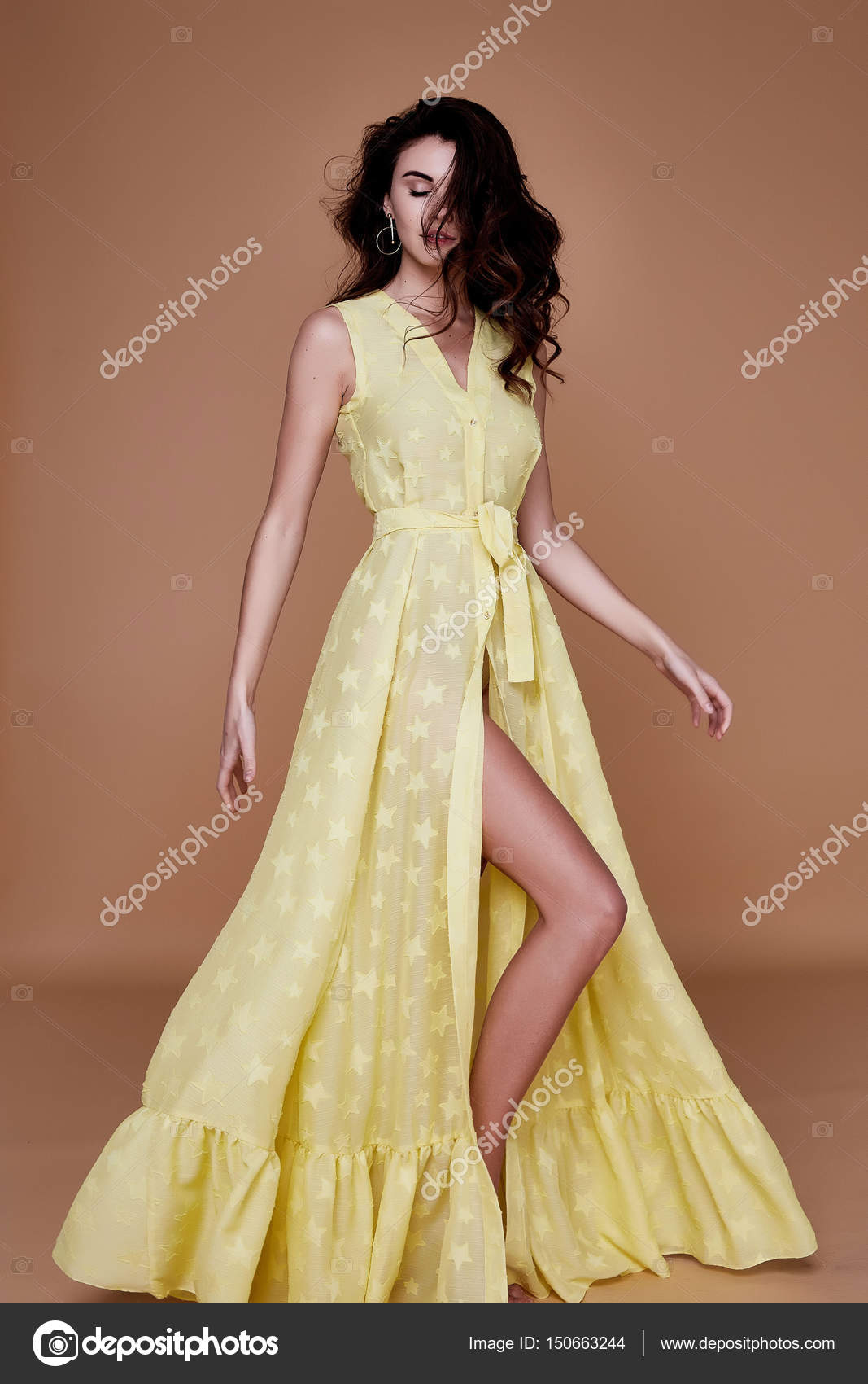Yellow Chiffon V-neck Sleeveless A-line Simple Prom Dresses,PD00318 –  AlineBridal