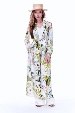 Romantik seksi güzel kadın güzel kadın esmer saç giymek lon