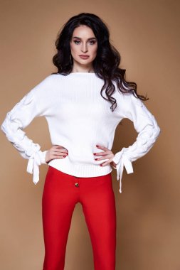 Moda seksi glamour model güzel kadın güzel yüzü uzun siyah