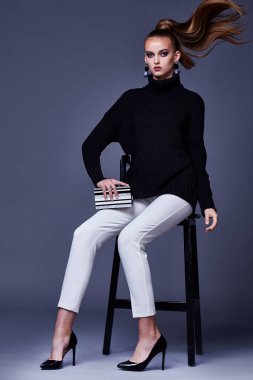 Seksi güzel kadın zarif Bayan giyim rahat kıyafetler için her 