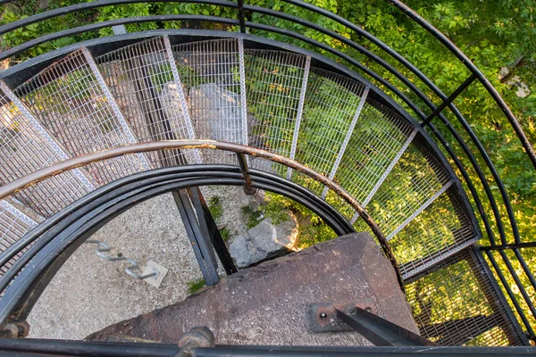 Looking Down on Spiral Metal Staircase — Stock Photo, Image