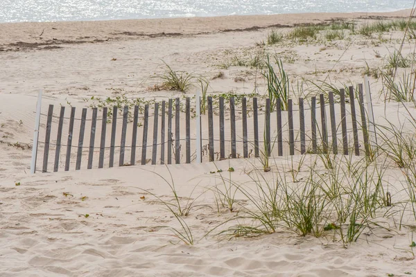 Erosion Fence On Dunes — Fotografie, imagine de stoc