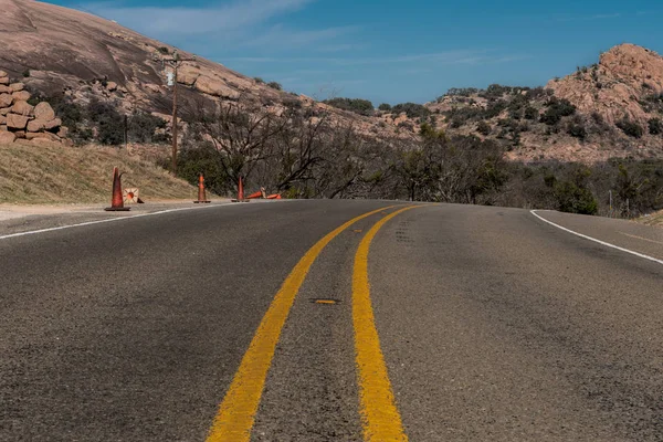 Kurve der Straße im ländlichen Texas — Stockfoto